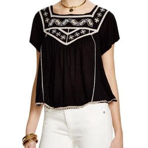 Free People Muse Embroidered Blouse-M